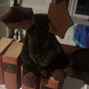 Wishpets Klyde the Moose Brown Plush Animal Red Green Plaid Bow